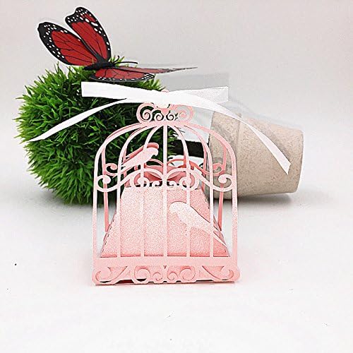 Saitec ® New 50pcs Birdcage Кутия за сватбени подаръци Love Birds Кутия шоколадови Бонбони Сватбени Сувенири и подаръци, Сватбени