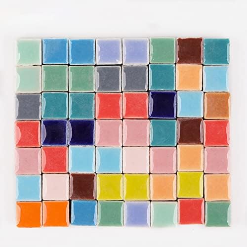 PINUO &KE 200 бр. / 200 г Керамични Плочки Квадратна форма, 1x1 см, теракотни плочки за бродерия, Цветни витражи за мозаичных