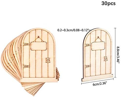 NBEADS 30 бр Неокрашенная Страхотна Тема Мини-Врата Форма на Дървени Детайли Страхотна Дървена Градинска Врата Миниатюрни Бижута
