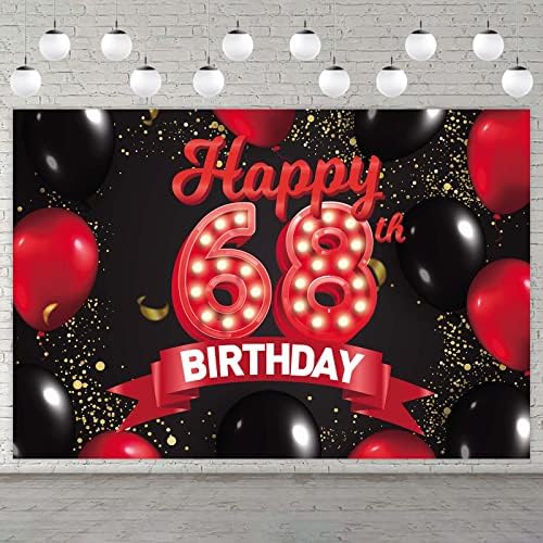 С 68-ти Рожден Ден, Червено-Черно Знаме, Декорации, Балони, Тематичен Декор за Момичета, Жени, Принцеси, на 68 Години, рожден ден, Рожден