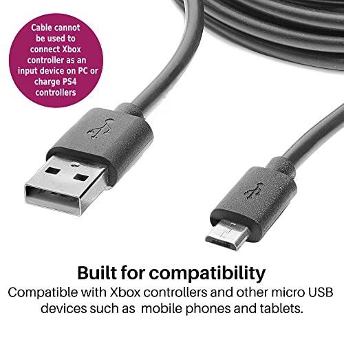 Кабел за зареждане Numskull 4m Premium PVC повишена дължина контролери за Xbox One, кабел Micro USB за зареждане, работи
