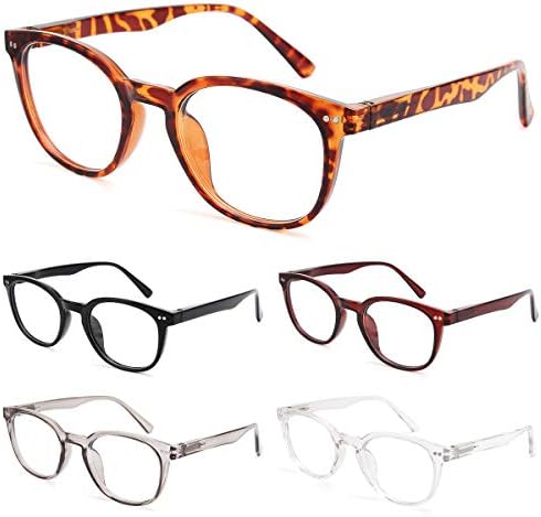 BLS 5 Опаковки Очила за четене, Блокиране на Синя светлина, Дамски/Мъжки, Компютърни Очила за четене, които предпазват от