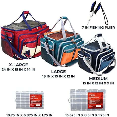Чанта за риболовни принадлежности OSAGE RIVER с кутии за принадлежности, Чанта за принадлежности за морски риболов, Органайзер