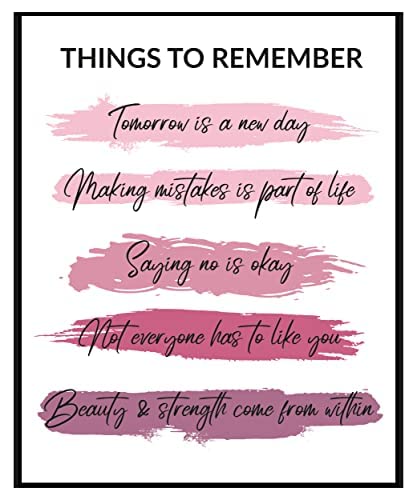 Мотивационен плакат Какво трябва да се помни - Розов Декор на стените - Розово Декор на банята - Розово Декор на Спалнята За жени