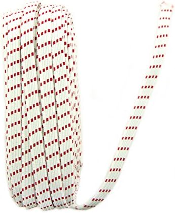 РАЗДАЙТЕ Ролка червено и бяло Плоска плътна еластична лента за шиене повишена здравина за зони, подгъва, белезници Ширина 9 мм и дължина