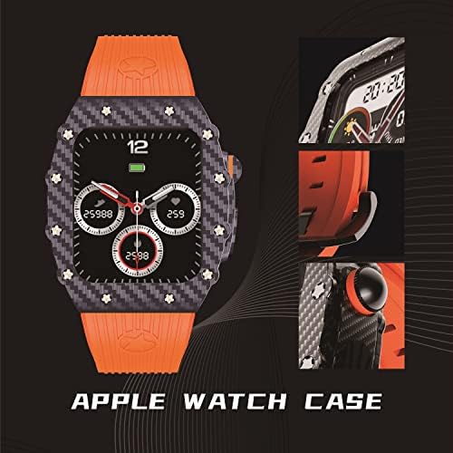Метална луксозна кутия за часовници с джапанки, съвместим с часове Apple Watch серия 45/44 мм, една седалка, всички метални защитен калъф