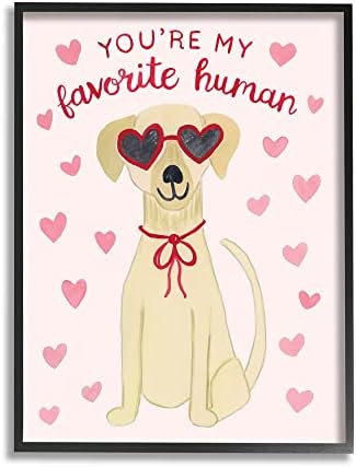 Любима Човешката куче Stupell Industries Розови Сърца В Слънчеви очила, Дизайн Хедър Стрианезе