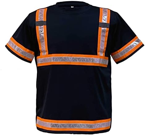 Светлоотразителни Работни ризи Сигурност за мъже - Тениски с къс ръкав Повишена видимост ANSI Class 3 Gear с Светоотражающей