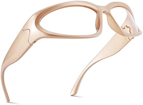 COASION Безрецептурные Очила с Прозрачни Лещи за Жени, Мъжки Модни Очила Y2K, Обвивка Около Рамки за очила, Очила