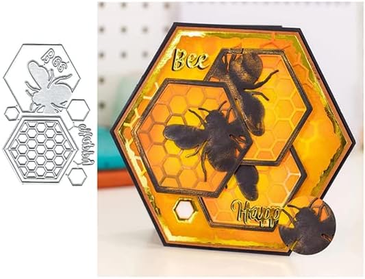 Cellular Рамка за Пчелите Метални Щанци За рязане, Клетъчна Рамка за Пчелите Хартиени Карти За Рязане, Щанци за Изрязване на Шаблони за релеф
