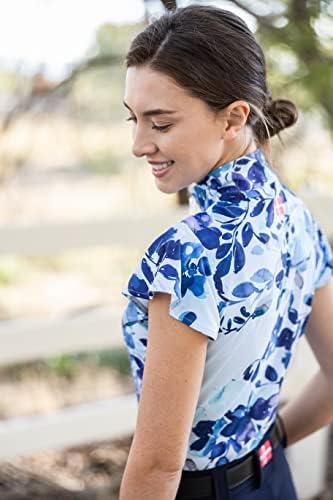Дамски лека риза от слънцето с Цветове, с дълъг ръкав Кастел Denmark | Спортни Блузи с цип 1/4 | Защита UPF 30+