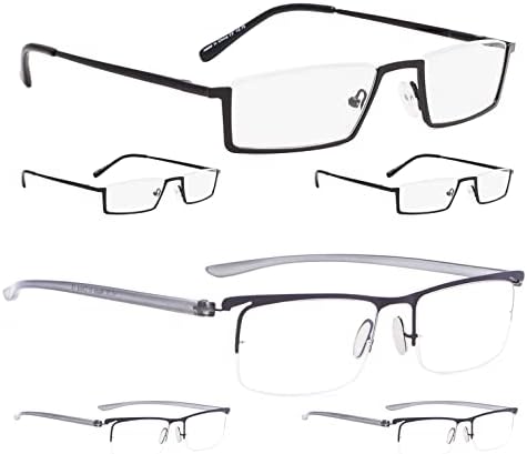 LUR 6 опаковки очила за четене в полукръгла рамка (общо 6 двойки ридеров + 1,25)