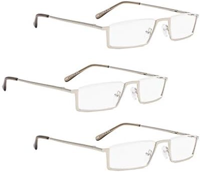 LUR 3 опаковки на метални очила за четене в полуободке + 3 опаковки очила за четене без полуободки (само 6 двойки ридеров + 4,00)