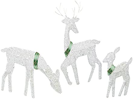npkgvia Комплект от 3 бели led пръстени с осветление под формата на Светлобежов, Коледна украса за улици, Улично Коледна украса за