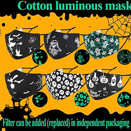 1/3/5 многократна употреба на Опаковките за маски за Хелоуин за възрастни, 3 пласта, Миещи Тъкани Кърпи за лице, 3D Светещи