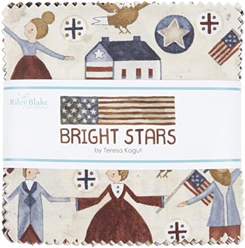 5-инчов Чейнджър Bright Stars Riley Blake, 42 Квадрата Предварително Раскроенного на Тъканта одеяла от Тереза Когут
