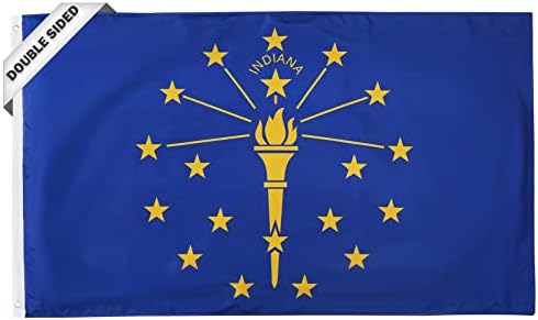 SYII Флаг на щата Юта 3x5 Фута Направено в САЩ, Двустранни 3-Слойна Знамена на щата Юта с 2 Медни втулками, Сверхпрочный Банер