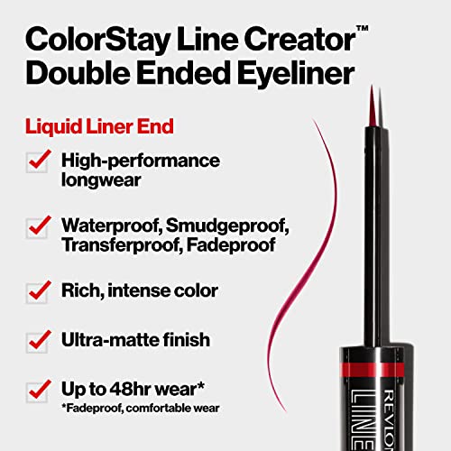 Течна очна линия и Опушен молив Kohl от Revlon ColorStay Line Creator Eye Makeup, Водоустойчив и не предавателни светлина, Помрачи,