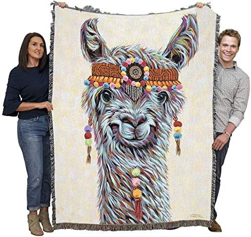 Одеало от лама в стил хипи Pure Country Weavers от Carolee Vitaletti - Сладък Забавен Подарък Гоблен, Изтъкан от памук Произведено в