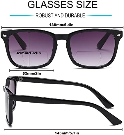 FSRTEP Бифокални Очила За Жени на Класически Ретро Слънчеви Очила За Четене 3 Опаковки UV400 Слънчеви Очила За Четене С Метална Пружина + 1,5