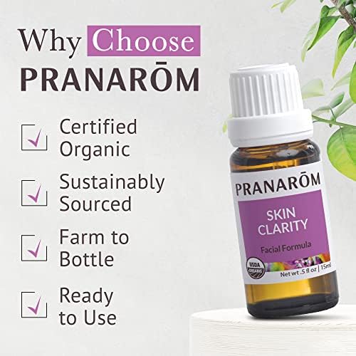 Pranarom - Смес от етерични масла Skin Яснота (15 мл) - Лавандула, Чаено дърво, Мащерка, розмарин, ниаули и немска лайка - Чисто етерично