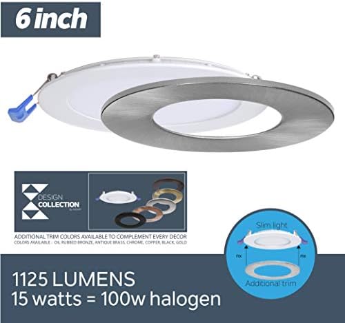 Ултра тънък-Вградени лампа Nadair SL6-1125-24WH3K2 6 с регулируема яркост Ic 24 В опаковка с разпределителната кутия 15
