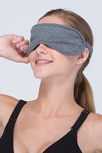 Гипоаллергенная маска за очи Cottonique за сън от органичен памук (син Меланж, без размер)