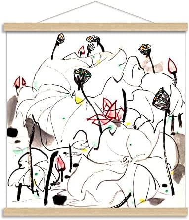 Луксозен Езерото с Lotus Скица САМ Живопис с маслени Бои на Платно/Абстрактна Стенни Картина Живопис Изкуство Опъната Стенни Картини