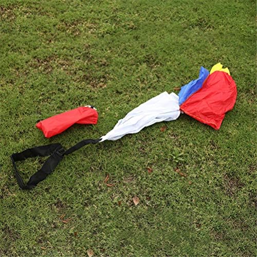 Многоцветен парашут съпротива CZ-ING - 43-инчов бягаща парашут с регулируем поясным колан за тренировки за сила и скорост за деца