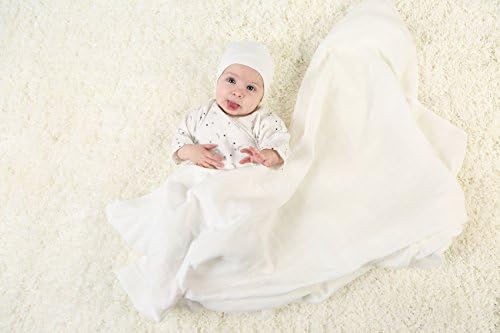 Детско Муслиновое Пеленальное одеяло от органичен памук Under the Nile (Бяло)