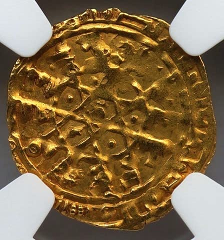 НАПРИМЕР, 1035-1094 година. крумовград (427-487 г. на хиджра) Фатимидский халифат при Ал-Мустансире Биллахе Автентична Средновековна златна монета на Средните векове 1/4 дин