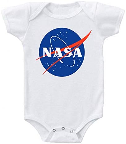 Ink Trendz Лого Кюфтета НАСА Изследване на космоса Луната Хлопчатобумажный Детски Боди, Гащеризон Onesie