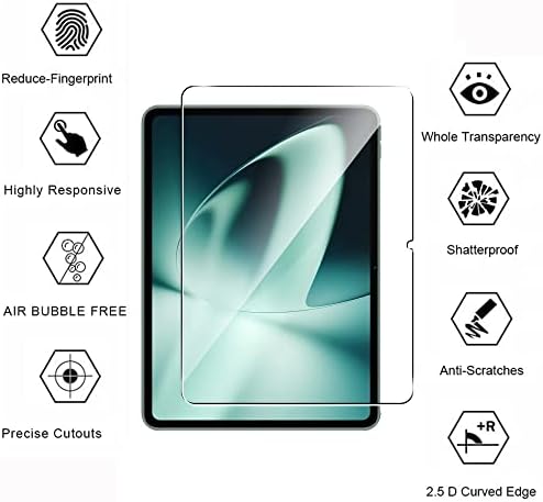 zZjoOoj за OnePlus Pad Защитно фолио за екрана 11,61 инча, закалено стъкло, което е съвместимо с Oneplus Pad 11,61 【2 опаковки】