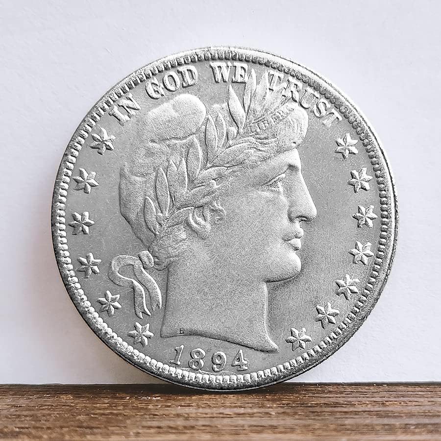 Двустранен Монети Фризьор, 1893 и 1894 г. 25 на Сто Монети Чуждестранни Монети от Мед със сребърно покритие на Стари Монети