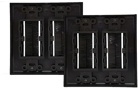 iMBAPrice® (2 опаковки) Черна Стенни плоча Dual Gang Decora Brush - Стенни плоча с две групи плавниците