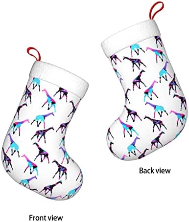 Коледни Чорапи Augenstern С Цветно Изображение, Жираф, Геометрични Двустранни Чорапи За Окачване На Камина.