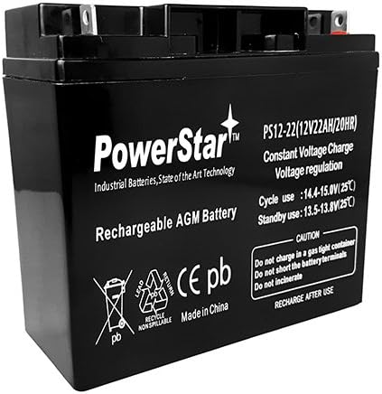 Батерия PowerStar-22AH High Rate SLA Заменя 51814 6fm17 6-dzm-20 6-fm 18 lcx1220p - 2PK
