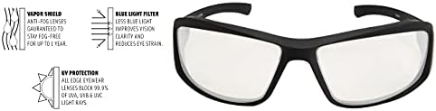 Защитни очила Edge XB146 Brazeau със защита от надраскване, нескользящие, UV 400, Военен клас, отговарят на стандартите ANSI / ISEA и MCEPS, ширина 5,04 инча, в бяла рамка / с дымчатыми ле?