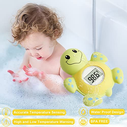 Термометър за детска баня Cushore (преработена версия) с Автоматичен превключвател индукция вода, поплавъка за детска баня и слот играчка за бебета, Интелектуален точ?