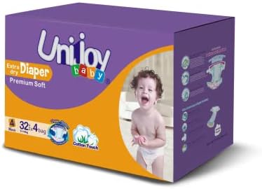 Unijoy – Меки, най-добрите памперси премиум-клас за новородени, бебета и малки деца малки деца. (Premium Soft, Кутия, 4-128 бр.)