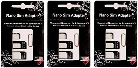 Набор от Cuziss от 3 адаптери Nano Sim и Micro Sim адаптер, както и Нано адаптер-Micro с папка за sim-карти и игла от три опаковки