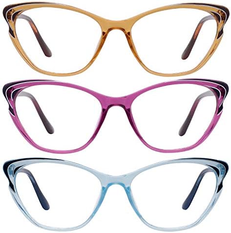 MARE AZZURO 3 Чифта Прекрасни Розови Очила За четене, Дамски Очила за четене Cateye, 1,00 1,50 2,00 2,50 3,00 3,50
