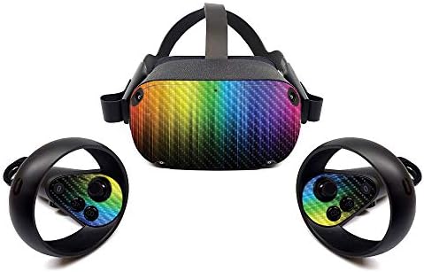 Обвивка от въглеродни влакна MightySkins за Oculus Quest - Neon | Защитно, Здрава текстурирани покритие от въглеродни влакна | Лесно
