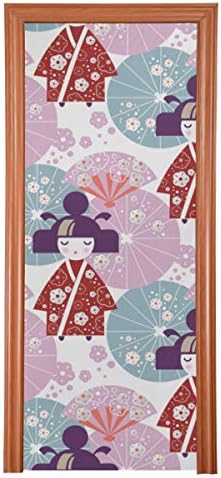 ENEVOTX рамка, която Рамка на Кутията Apanese Момиче Кукла Японски Чадъри Врата Декор за Стаята Здрави Тъканни Украса на Вратите на