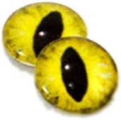 котешки Стъклени очи 10 мм, Жълт Фантазийного Дракон за Куклено Скулптури или Производство на бижута Комплект от 2