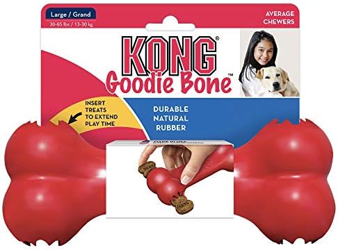 КОНГ - Goodie Bone - Здрава Гумена Дъвченето на Костите, Играчка за Ръка Лакомство за Кучета - за Големи Кучета
