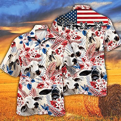 Американски Хавайски Ризи за Мъже И Жени - Мъжки Хавайски Ризи с Копчета с Тропически Животни, Комплект с Къс Ръкав 64