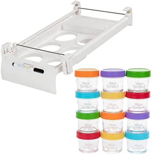 Хладилни тава WeeSprout за кутии за съхранение на бебешка храна, Комплект Буркани за съхранение на бебешка храна - 12 Комплекта, на