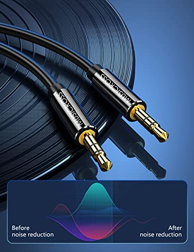 Aux кабел MUSICROSS 3,5 мм за кола (3,3 ft / 1 м, Hi-Fi звук), без загуба на Аудио, AUX Кабел за стереозвука от един мъж