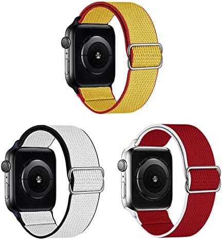 Каишка за Apple Watch SOKUCI, 3 опаковки Еластични мрежести ленти Solo Loop, Въжета за умни часа 38/40/41 мм, 42/44/45 мм, Каишка